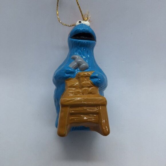 Vintage Sesame Street Cookie Monster Toymaker Ceramic Christmas Ornament - Picture 2 of 7